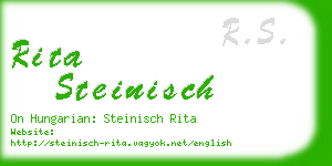 rita steinisch business card